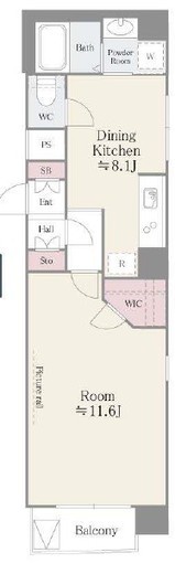 アルテーヌ新横浜　1018号室　間取り