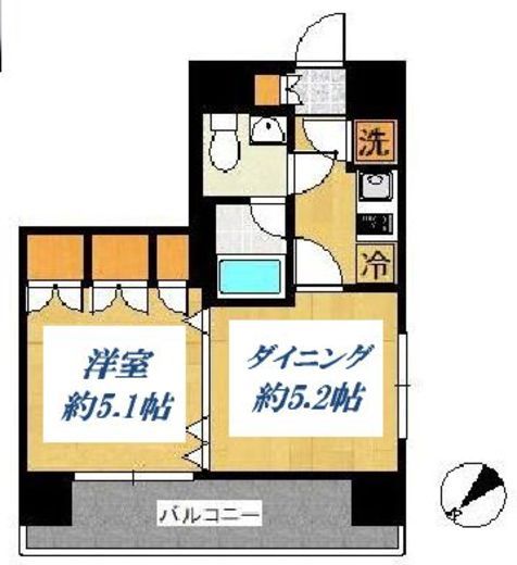 ラグジュアリーアパートメント横浜黄金町　607号室　間取り