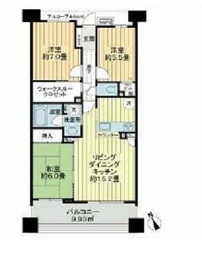 ライオンズマンションセントワーフ横濱　1039号室　間取り