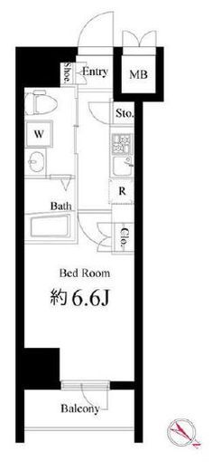 ハーモニーレジデンス横浜みなとみらい#001　1004号室　間取り
