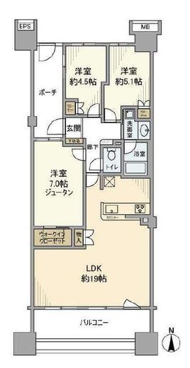 ヨコハマオールパークス第二街区　9F1号室　間取り