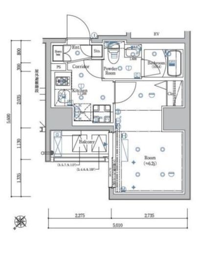 SYFORME YOKOHAMA-HIRANUMABASHI (シーフォルム横浜平沼橋)　1103号室　間取り