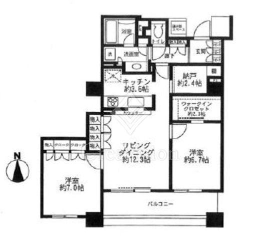 ニューシティ東戸塚タワーズシティパークタワー東戸塚　1905号室　間取り
