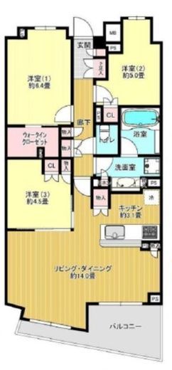 ブランズ戸塚　607号室　間取り