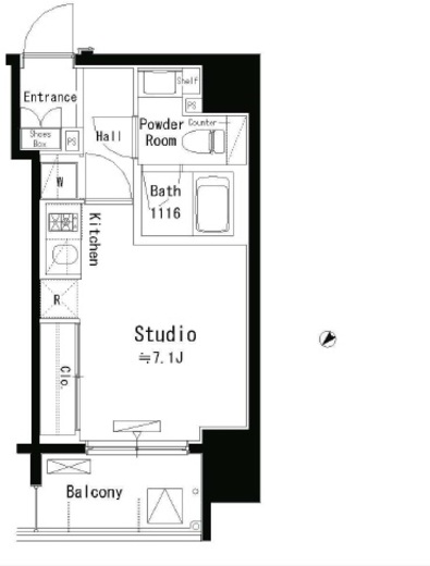 パークアクシス八丁堀　706号室　間取り