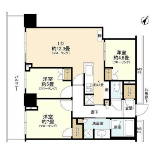 横浜MIDベースタワーレジデンス　403号室　間取り