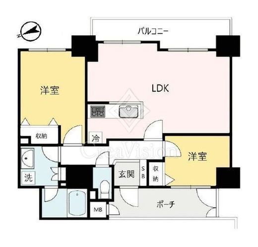 ヴィルヌーブタワー横浜･関内　1107号室　間取り