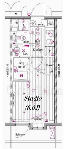 グランド・ガーラ横濱元町　1002号室　間取り