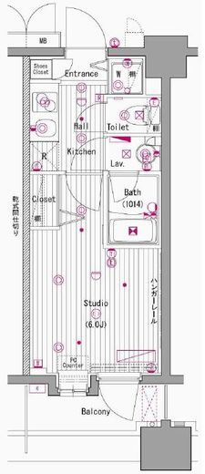 グランド・ガーラ横濱元町　1008号室　間取り