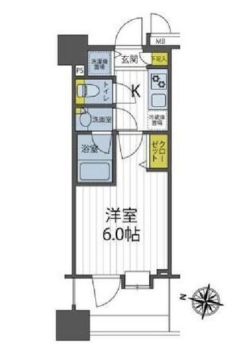 グランド・ガーラ横濱元町　705号室　間取り