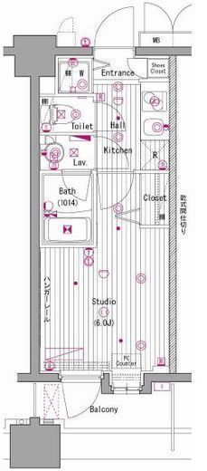 グランド・ガーラ横濱元町　817号室　間取り