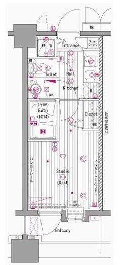 グランド・ガーラ横濱元町　703号室　間取り