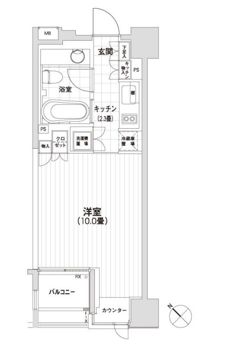 カスタリア銀座　804号室　間取り