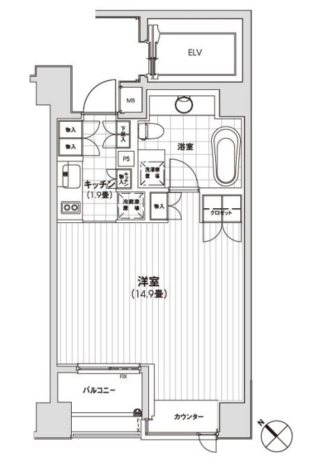 カスタリア銀座　201号室　間取り