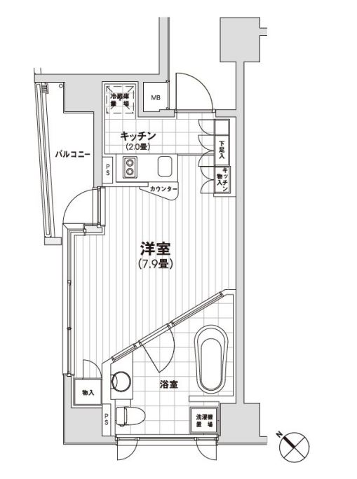 カスタリア銀座　1005号室　間取り