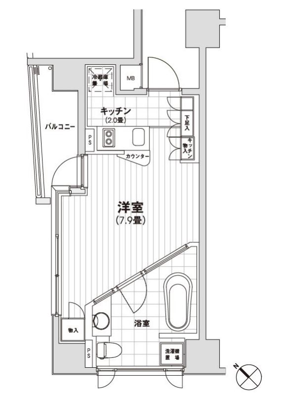 カスタリア銀座　706号室　間取り
