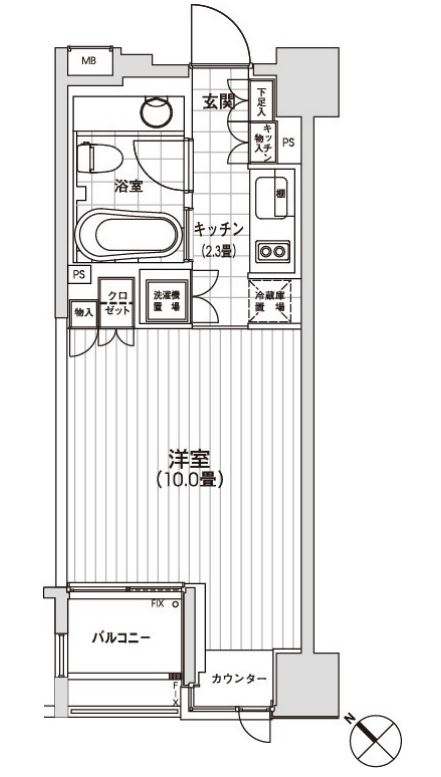 カスタリア銀座　304号室　間取り