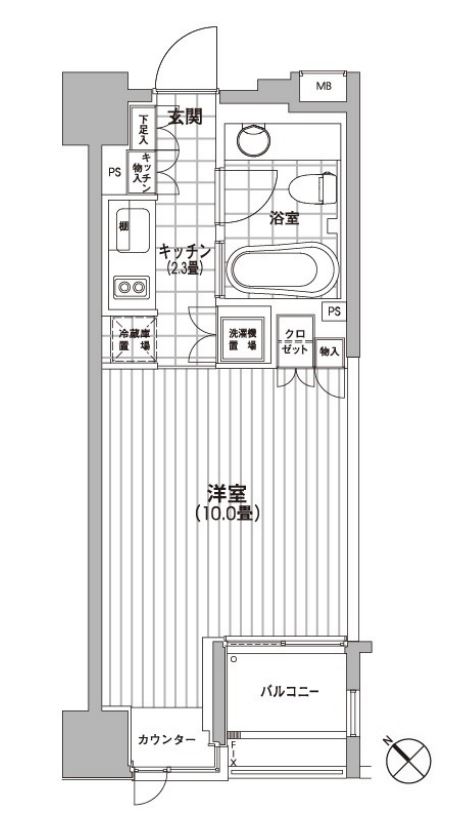 カスタリア銀座　705号室　間取り