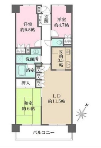 藤和シティホームズ大倉山東　404号室　間取り