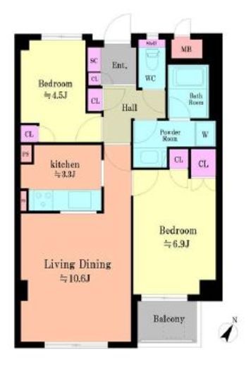 グランドメゾン横浜反町　1005号室　間取り