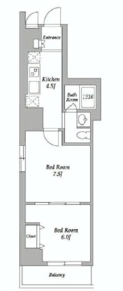 エスティメゾン東新宿　101号室　間取り