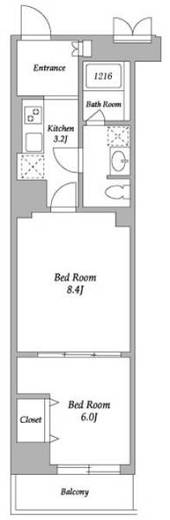 エスティメゾン東新宿　105号室　間取り