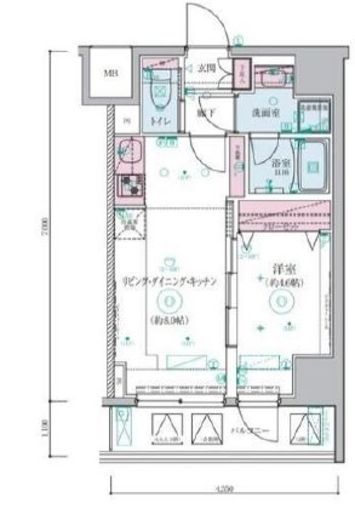 リヴシティ横濱関内弐番館　1007号室　間取り