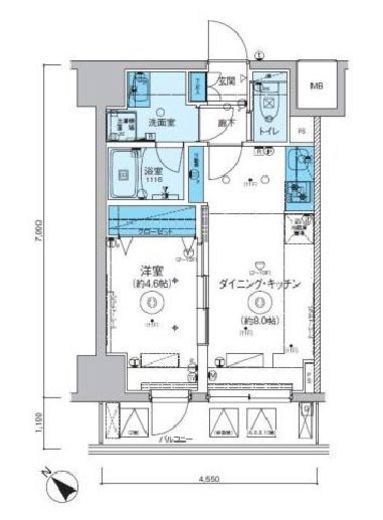 リヴシティ横濱関内弐番館　908号室　間取り