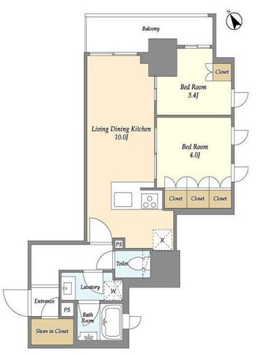 グランカーサ横濱石川町　413号室　間取り
