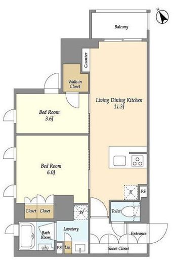 グランカーサ横濱石川町　607号室　間取り