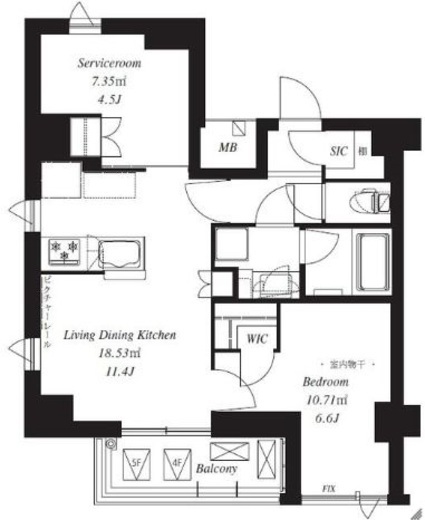 フレンシア青葉台　403号室　間取り