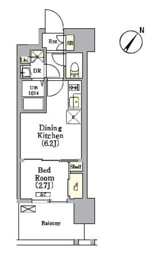 エル・セレーノ横浜関内プリマ　503号室　間取り