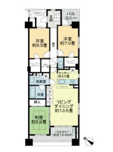 マイキャッスル八景島アクアシェーナ　703号室　間取り