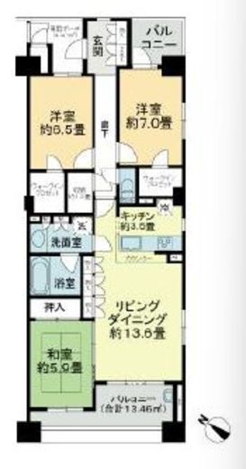 マイキャッスル八景島アクアシェーナ　703号室　間取り