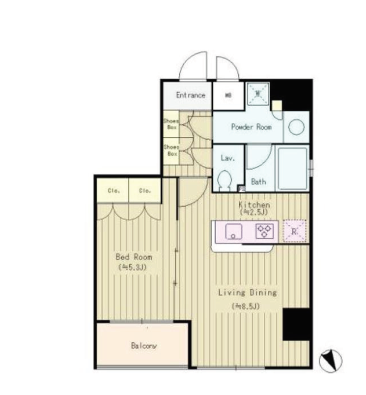 リエゾン銀座一丁目　701号室　間取り