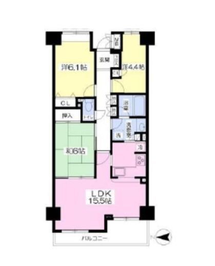 ニューシティ東戸塚パークハウス南の街　210号室　間取り
