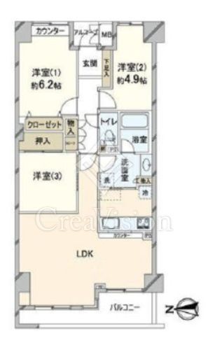 ニューシティ東戸塚パークハウス南の街　508号室　間取り