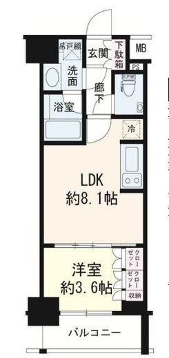 デュオステージ横浜中央　304号室　間取り