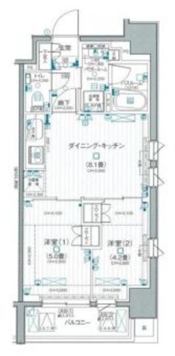 デュオステージ横浜中央　805号室　間取り