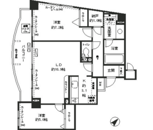 ミレニアムコート青葉台　201号室　間取り