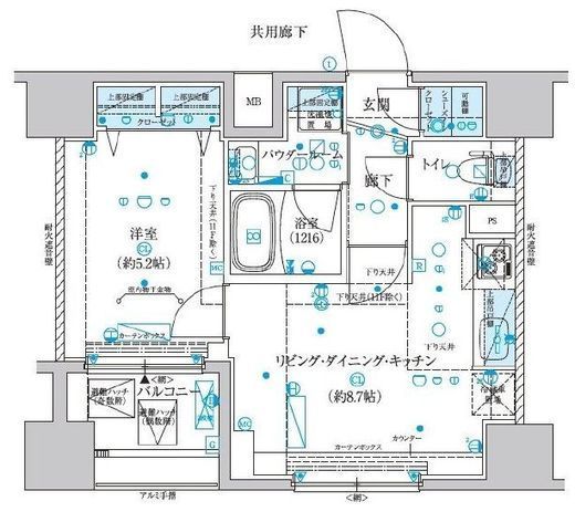メインステージ横濱真金町　203号室　間取り