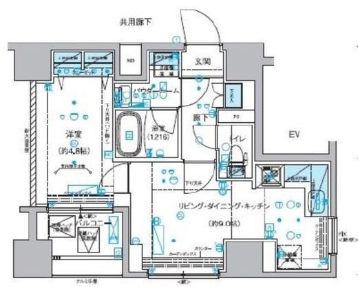 メインステージ横濱真金町　501号室　間取り