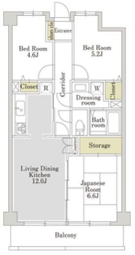 アーバンパーク常盤台公園　D610号室　間取り