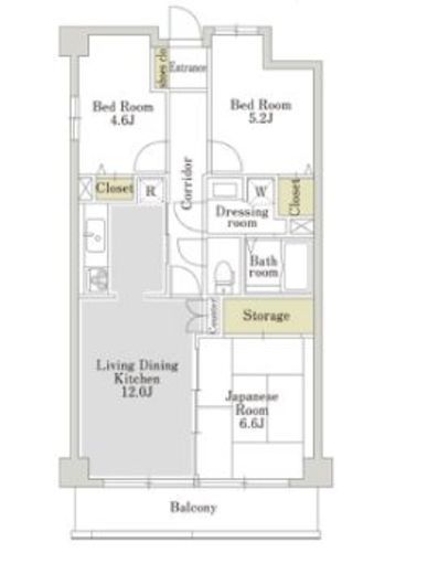 アーバンパーク常盤台公園　B444号室　間取り