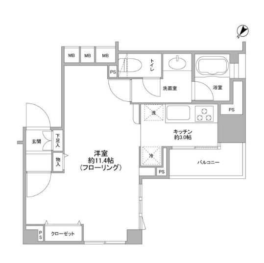 コンフォリア二番町　703号室　間取り