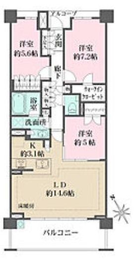 ザ・パークハウス東戸塚レジデンス　908号室　間取り