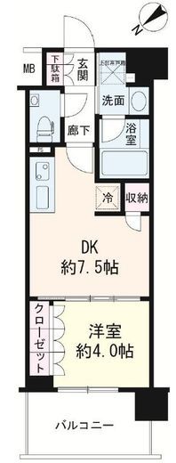 デュオステージ横濱天王町　506号室　間取り