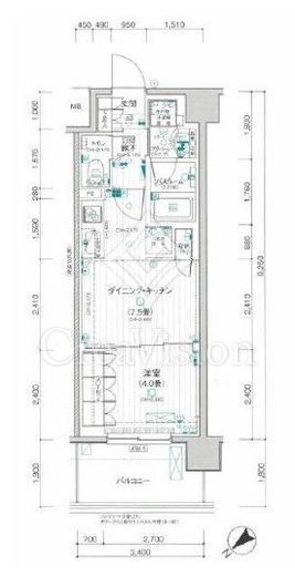 デュオステージ横濱天王町　306号室　間取り