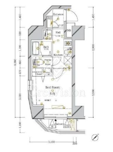 アルテシモアーチ　403号室　間取り