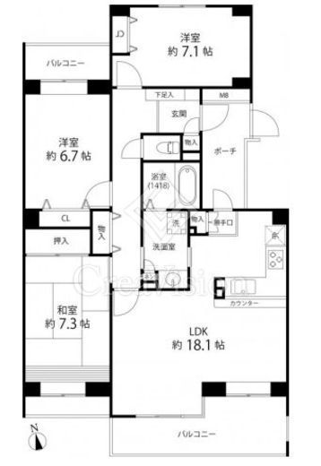 T's garden西寺尾(ティーズガーデン西寺尾)　B101号室　間取り